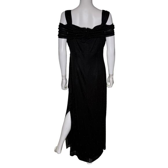 Alex Evenings Women’s Hannah Glitter Mesh Gown Black Sz 14 NWT - Picture 5 of 8